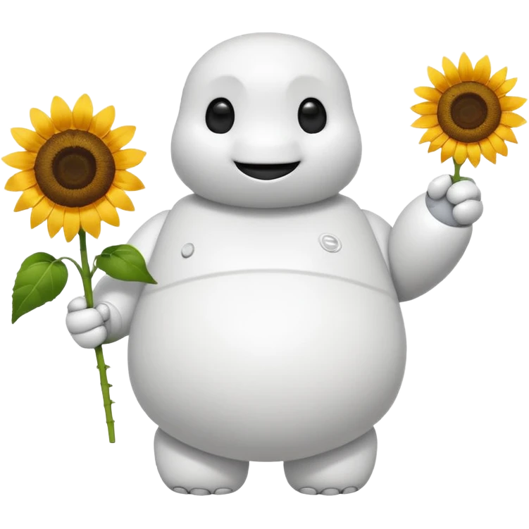 BAYMAX giving sunflower. This is for email signature so it should be small emoji