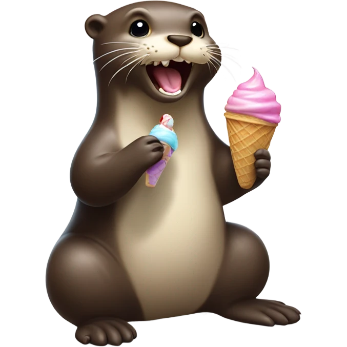 otter eating ice cream emoji