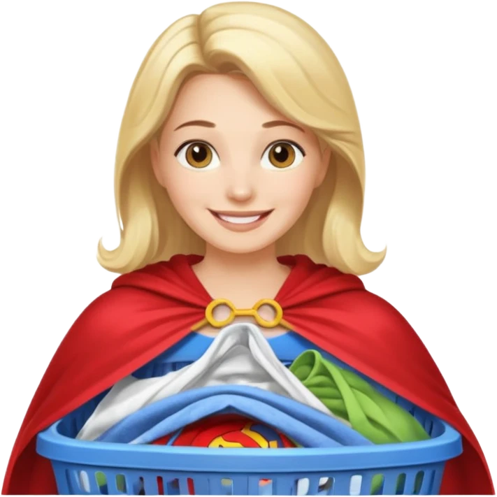 Super mom doing laundry emoji