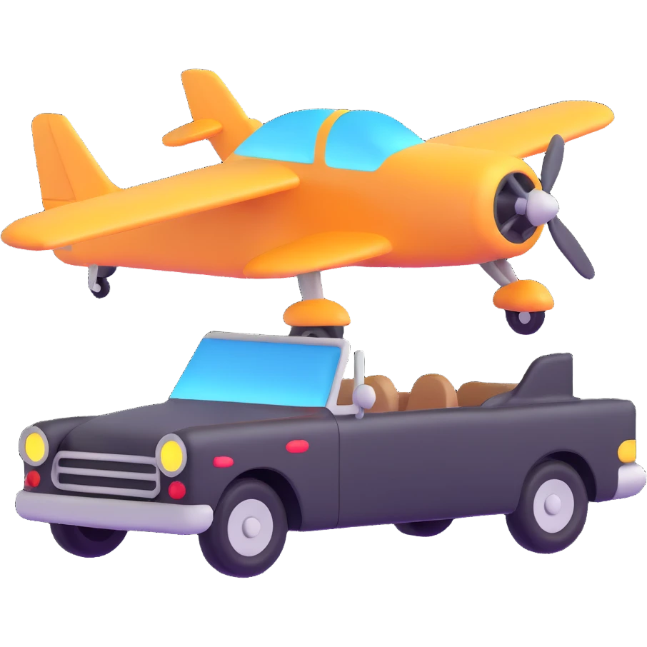 car with a plane emoji
