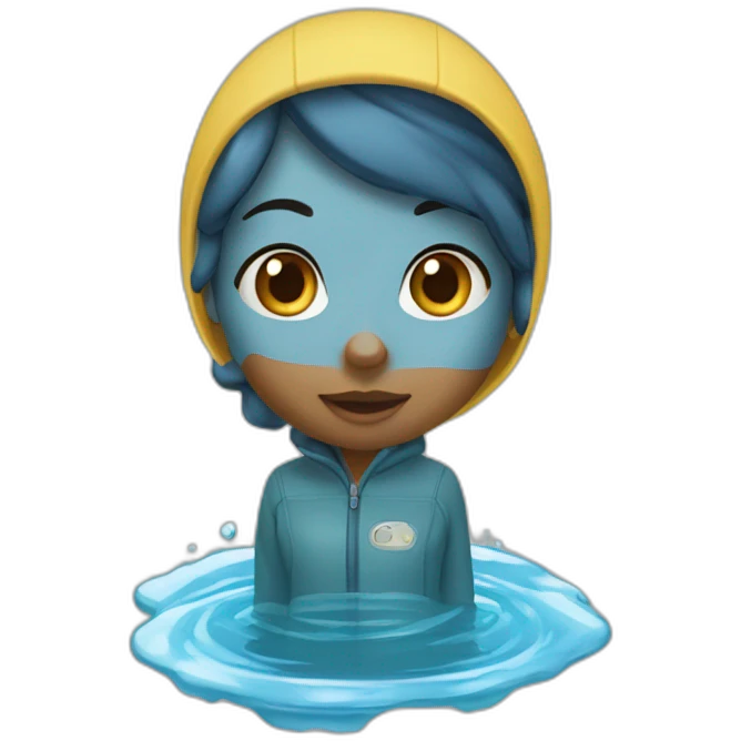 Fille entourer d'eau emoji