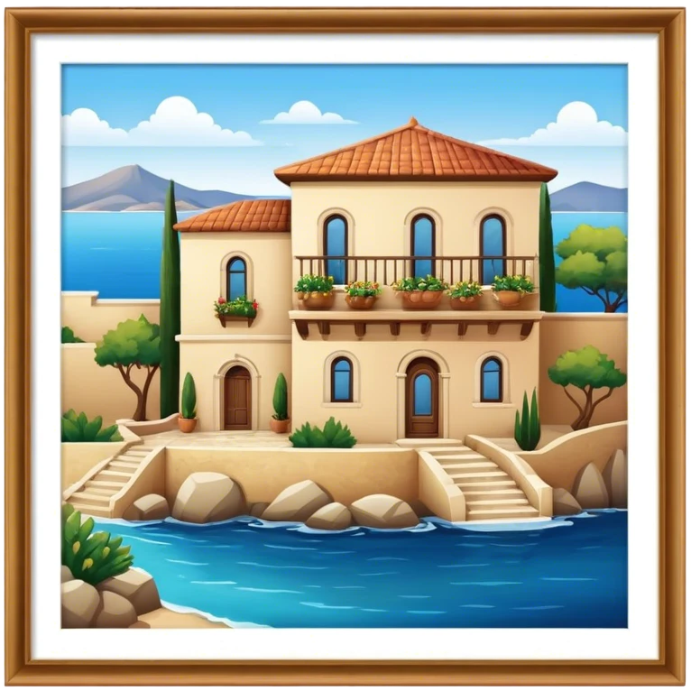 Mediterranean house  emoji