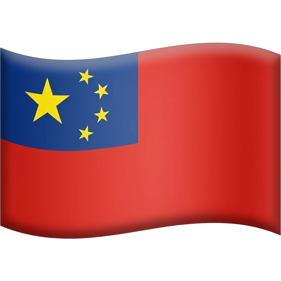 China Flag but stars in flag are blue emoji