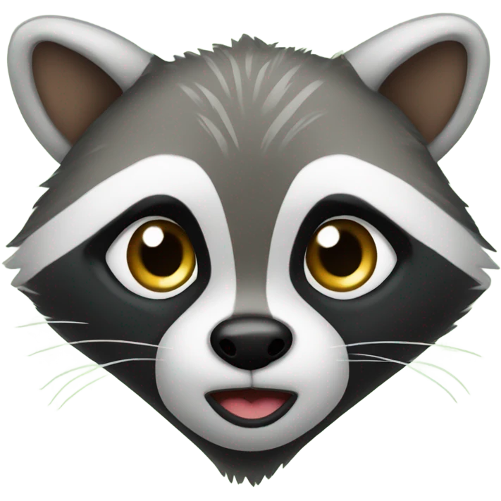 racoon with heart shaped eyes emoji
