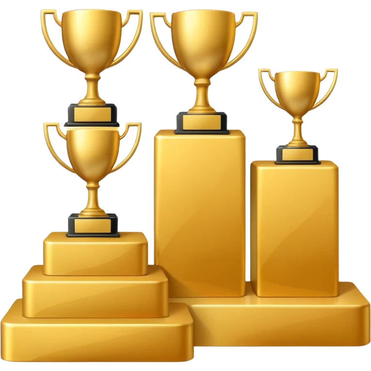 Podium with only two place, write 1st and 2nd emoji