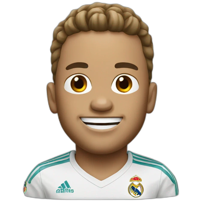 real madrid player jumping big head emoji