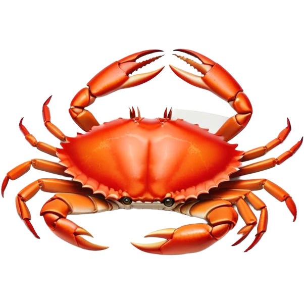 Cinematic rich crab legs, bright red shell glistening, cracked open to reveal tender white meat, warm golden highlights, detailed and delicious. emoji