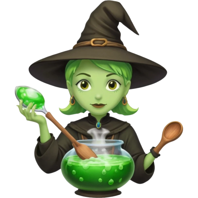 green witch cooking potion emoji