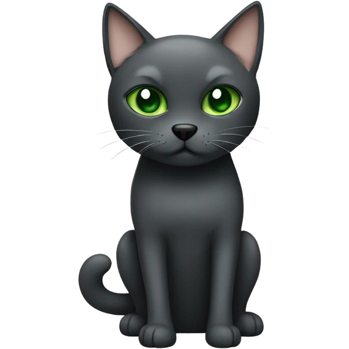 Grey cat with green eyes and black lab dog with white stomach emoji