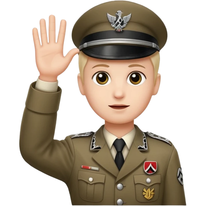 Hand up emoji in nazi uniform emoji