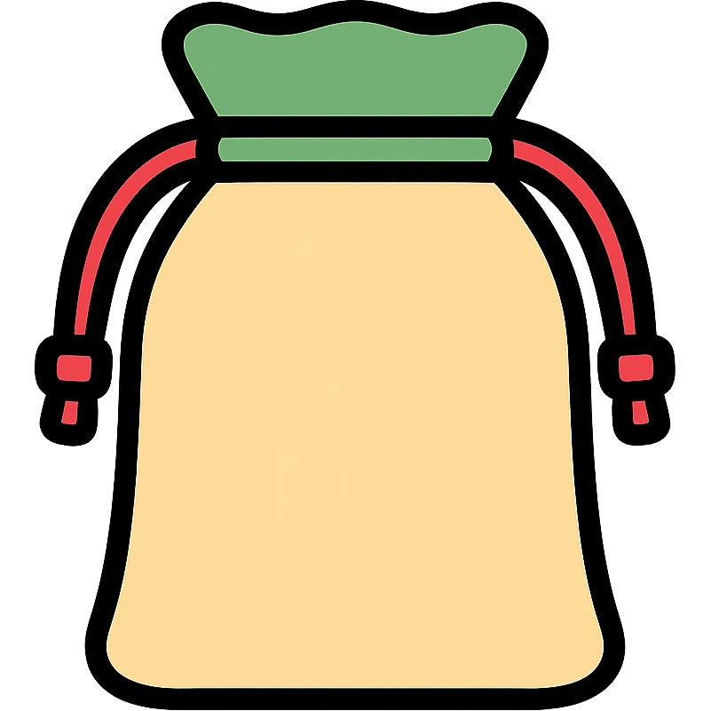 reusable cotton pouch with drawstring closure emoji