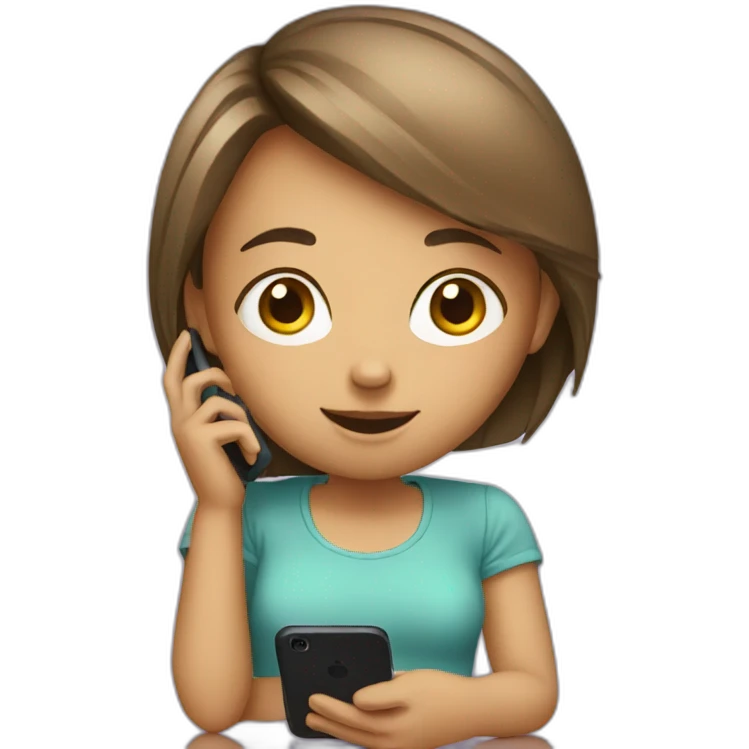 Girl with phone emoji