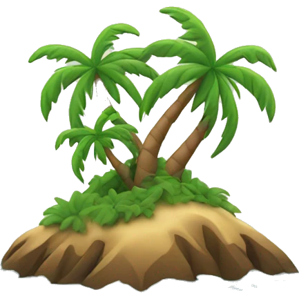 Island with palm tree and waves emoji