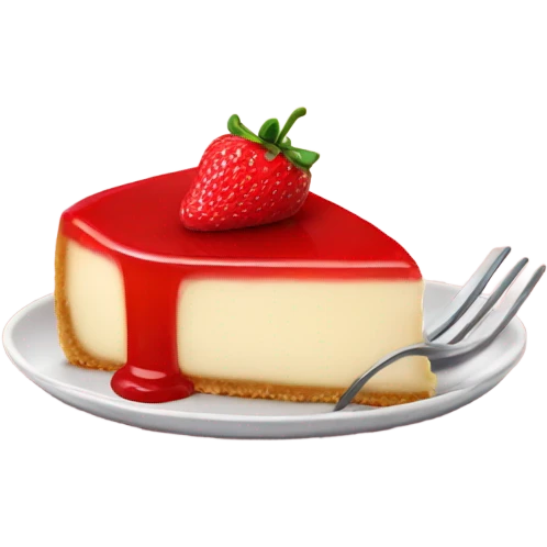Cheesecake with strawberry sauce emoji