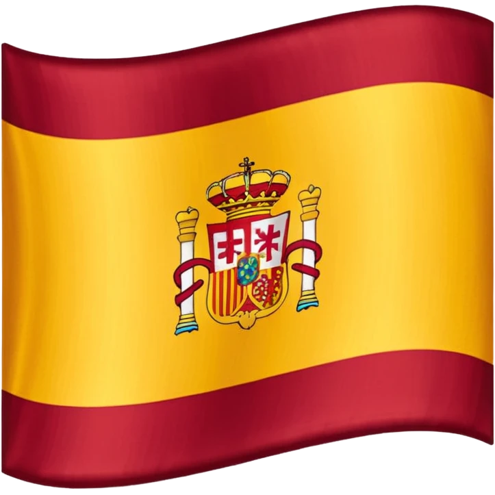 Spanish flag with Burgundy cross, classic style emoji