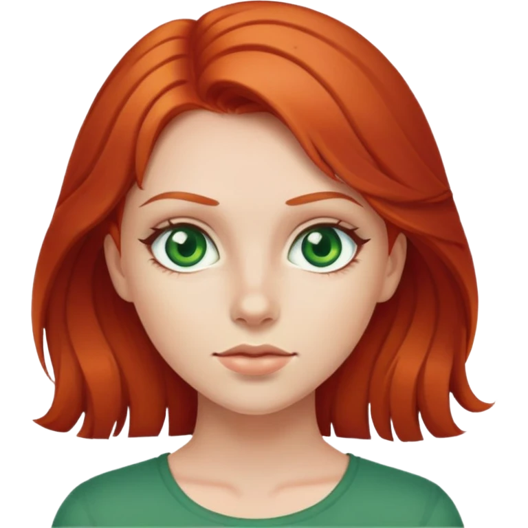 Straight Red head girl with green eyes  emoji