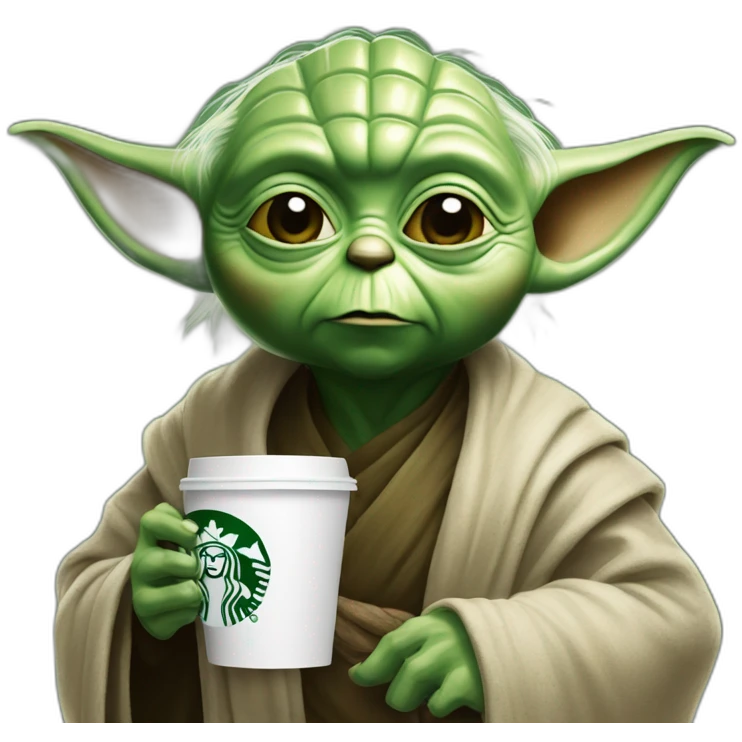 Yoda tiens un Starbucks emoji