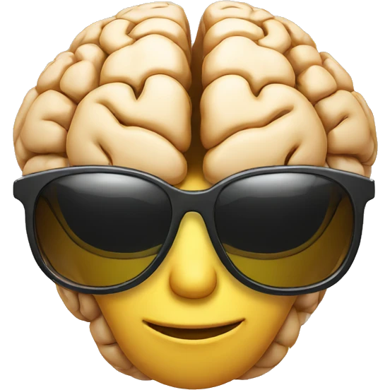 brain with sun glasses emoji