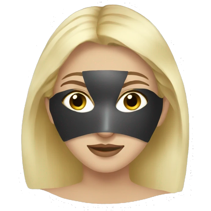Blonde girl doing face mask emoji