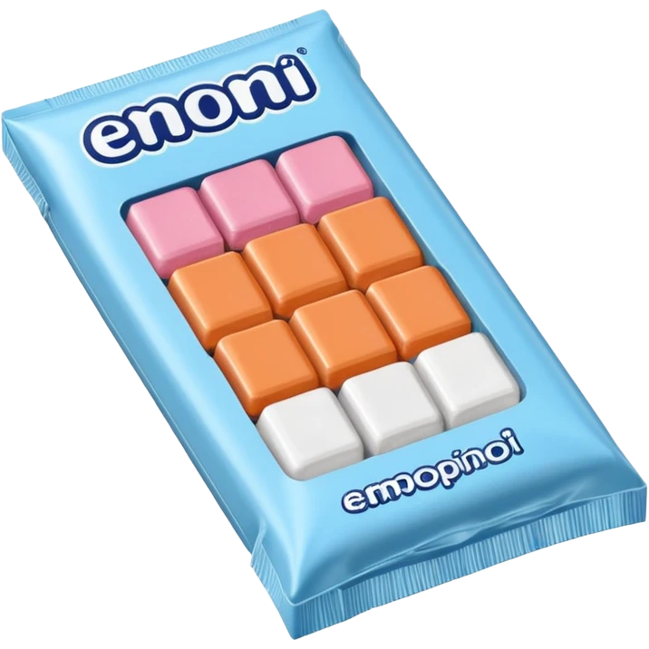 open pack of gum with sticks of gum visible emoji