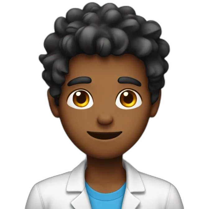 chemistry boy with black combed to the right hair and his instumants on his hand emoji