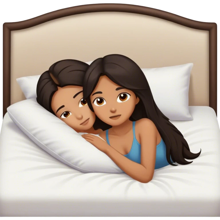 busty pawg long dark hair horny face intimate bed pose sfw emoji