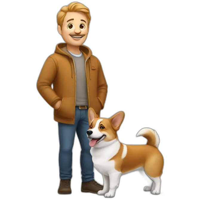dutch man with corgi emoji