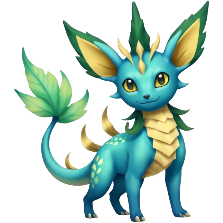 Salandit-Leafeon-Vaporeon-hybrid-fusion (full body) emoji