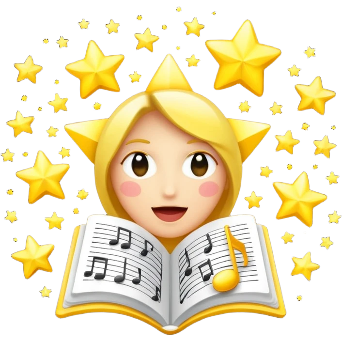 singing notes become stars emoji
