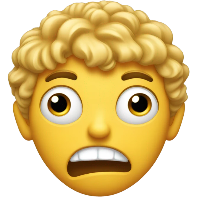 Scrunch face eyes open mouth open  emoji