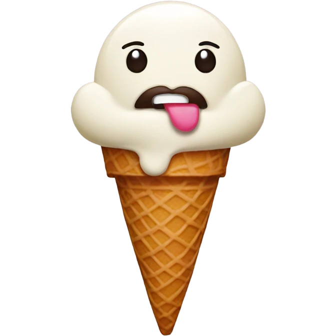 ice cream with big lips emoji