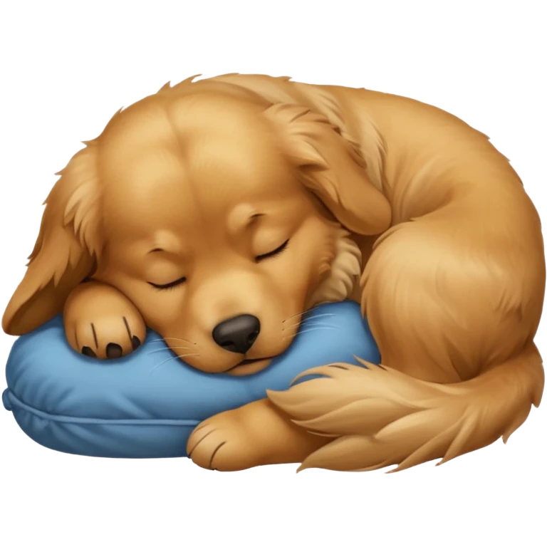 Golden retriever sleeping emoji