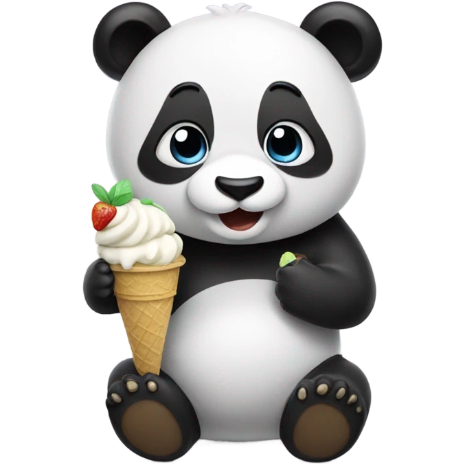 Panda eating ice cream emoji