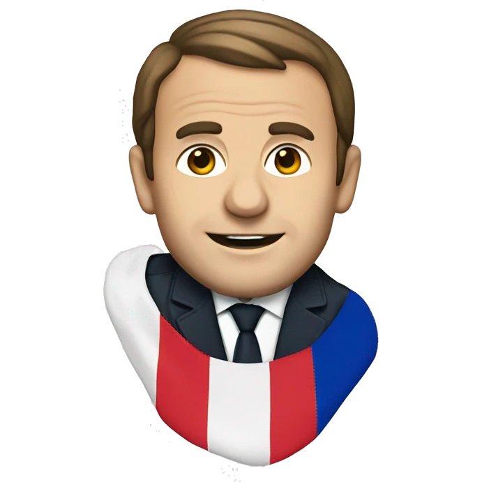 macron with a french flag emoji