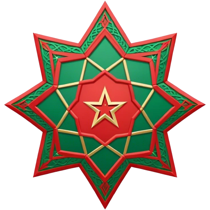 a moroccoan flag with a beautiful and creative design  emoji
