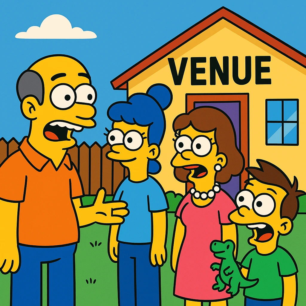 Venue – a place where an event happens.
The concert will take place at a new venue downtown. emoji