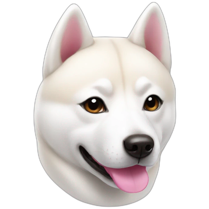 White Shiba with pink nose emoji