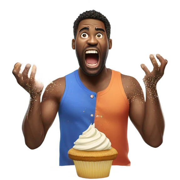 florida man destroying cupcakes with his hands emoji