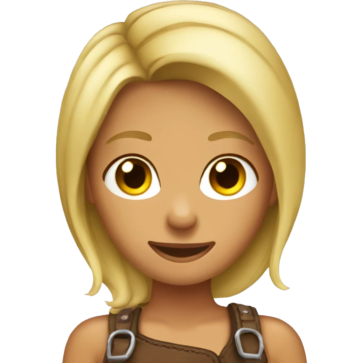 Blonde tanned girl on a horse emoji