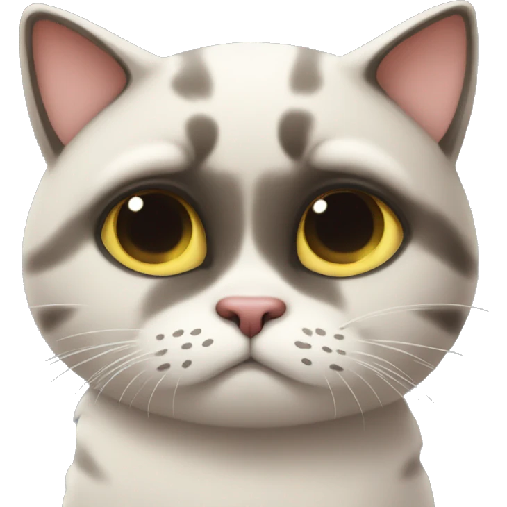 Sad cat sending a kiss emoji