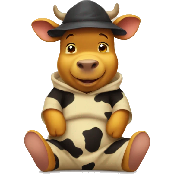 Winnie the Pooh in a cow outfit emoji