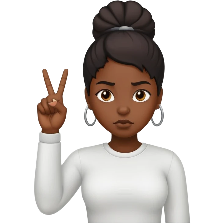 Black girl pulling up the middle finger emoji