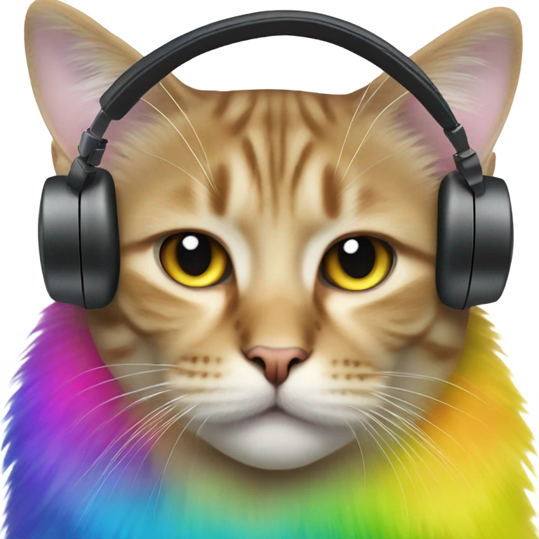 cat with rainbow headpho emoji