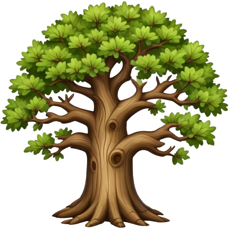 realistic oak tree with detailed bark and branches emoji