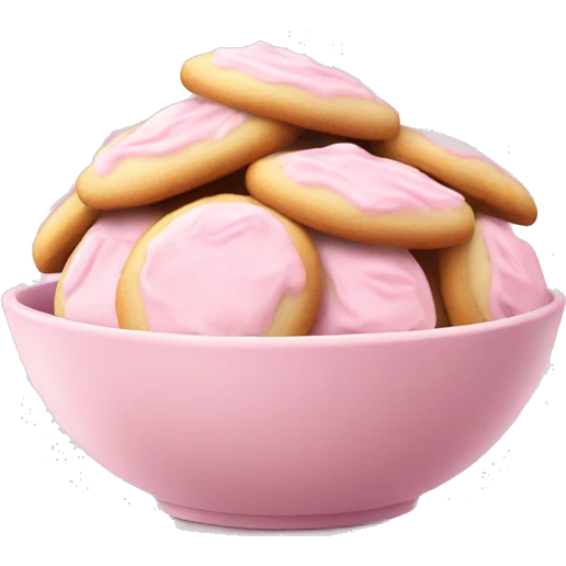 Frosted Cookies in a soft pink bowl emoji