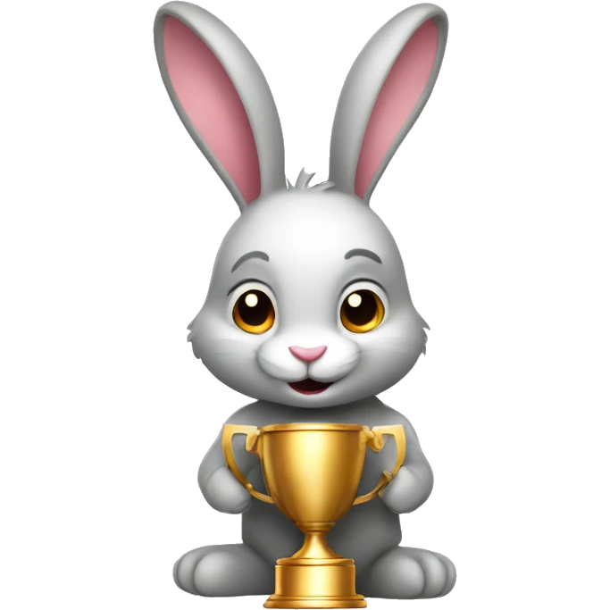 Rabbit with a trophy emoji