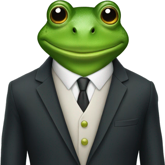 a frog with a suit emoji