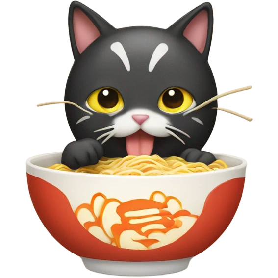 cat eating ramen emoji