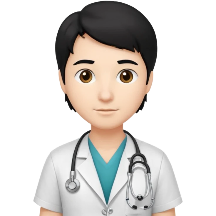 doctor black hair emoji