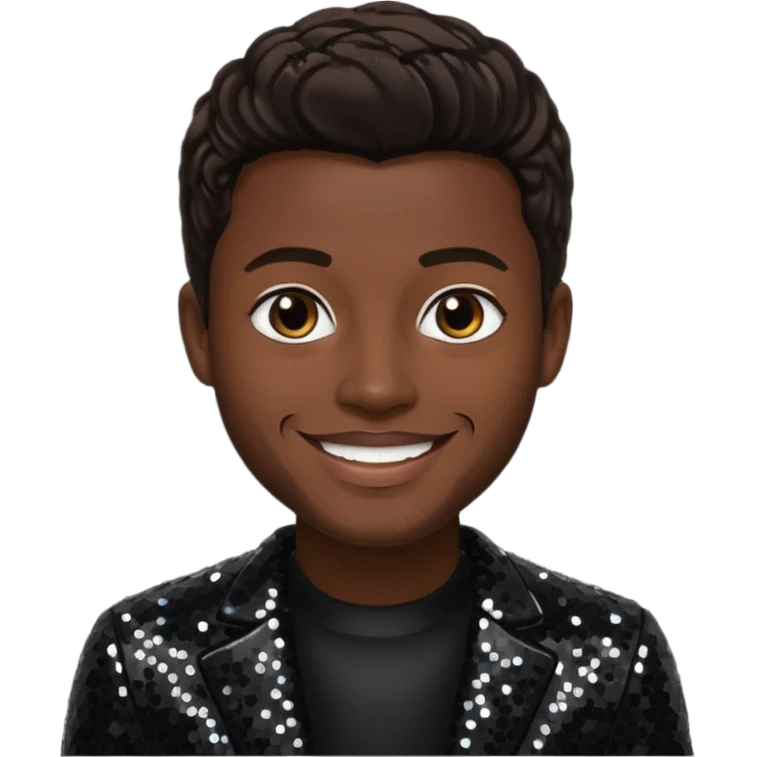 James JT Taylor from Kool & The Gang with dark brown hair, black sequin outfit emoji